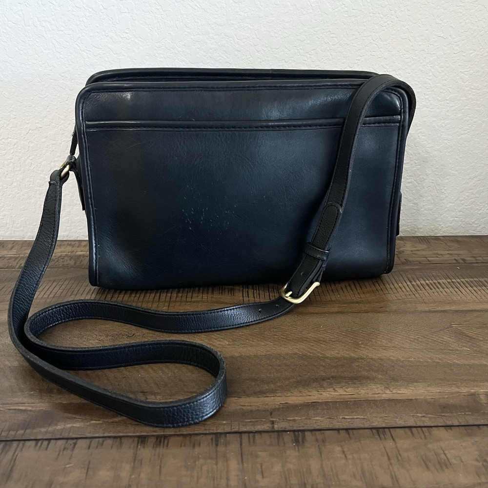 Coach Original 1980s Swagger Handbag #9820 Vintage Black Leather Shoulder Rare